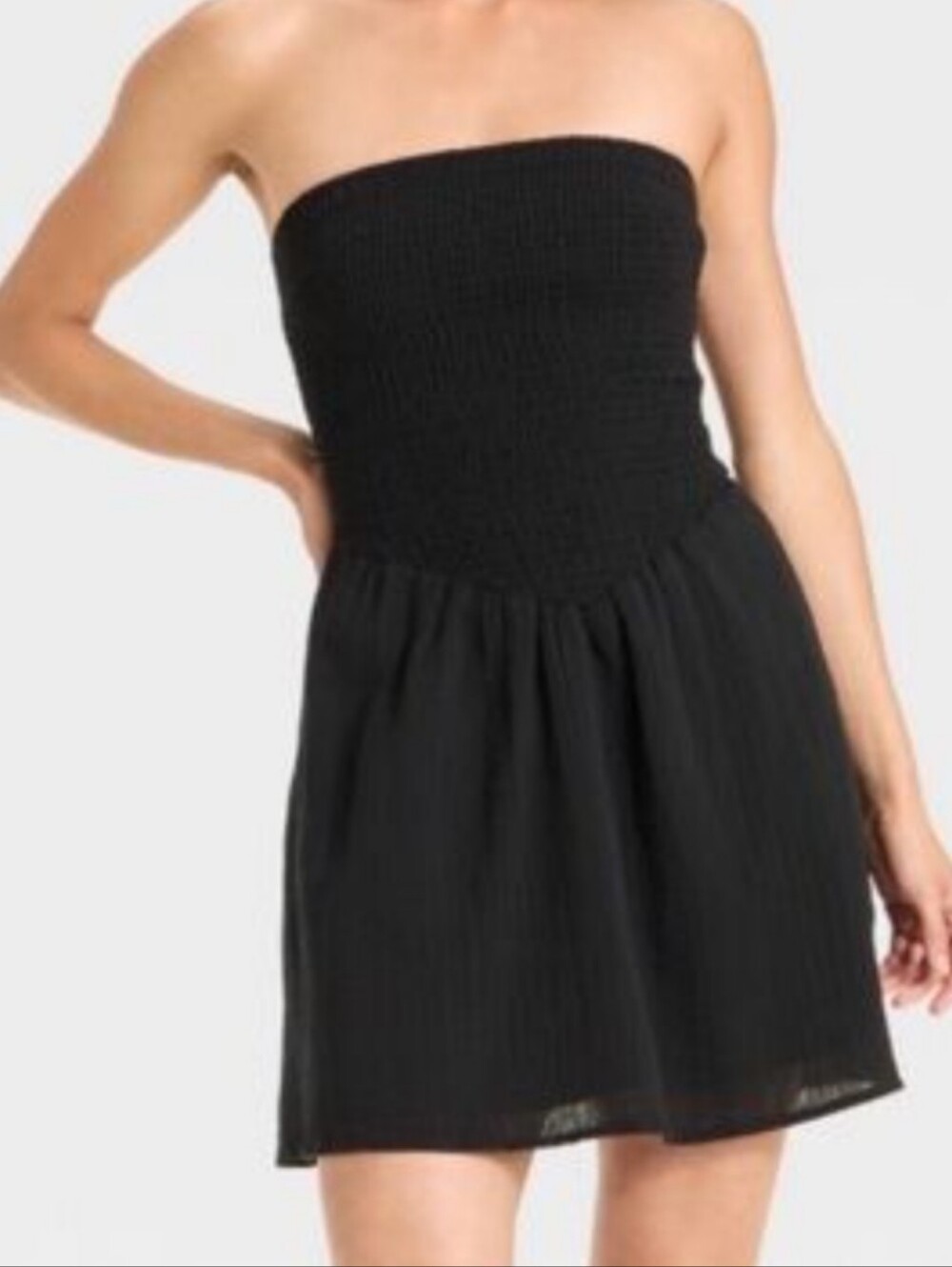 New Universal Thread Black Strapless Smocked Bodice Sundress Size 2X